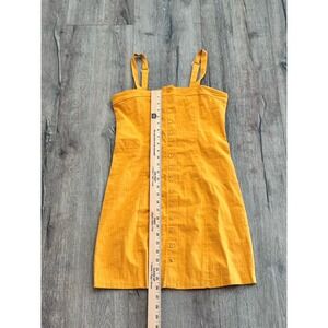 NWOT‎ Forever 21/Vibe Golden Yellow Cotton Button Front Stretch Mini Dress - L